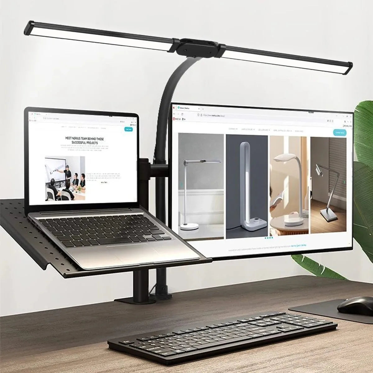 Smart Double-Head LED Desk Lamp – Adjustable Eye-Protection Lighting System for Comfortable Study, Work & Long Reading Sessions