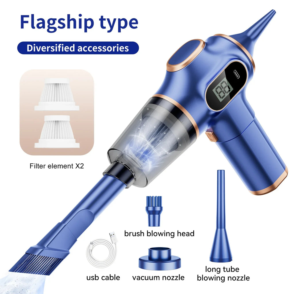 Portable Wireless Car Vacuum Cleaner – Handheld Cordless High-Suction Cleaner with HEPA Filter for Dust & Debris Removal