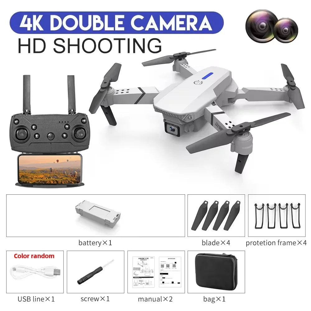 Foldable Drone 4K Single/Dual Camera WiFi FPV RC Quadcopter