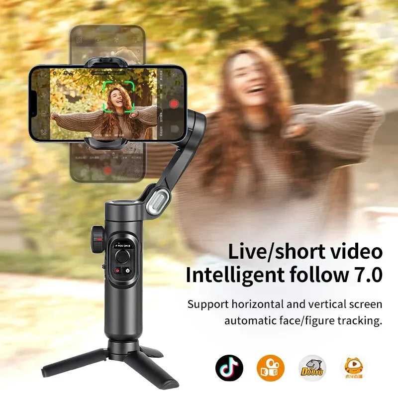 AOCHUAN SmartXE Intelligent 3-Axis Smartphone Gimbal – Professional Handheld Stabilizer with Anti-Shake Technology for Cinematic Mobile Filming & Content Creation