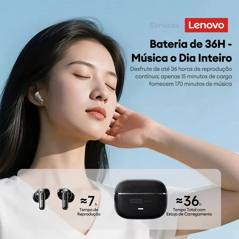 Lenovo LE208 TWS Leather Wireless Earphones – ENC Noise Reduction & Gaming Mode