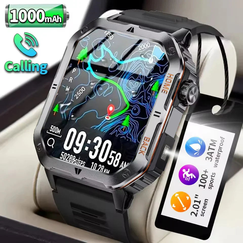 Men Smart Watch Bluetooth Call Health Monitor Waterproof Sports Watch