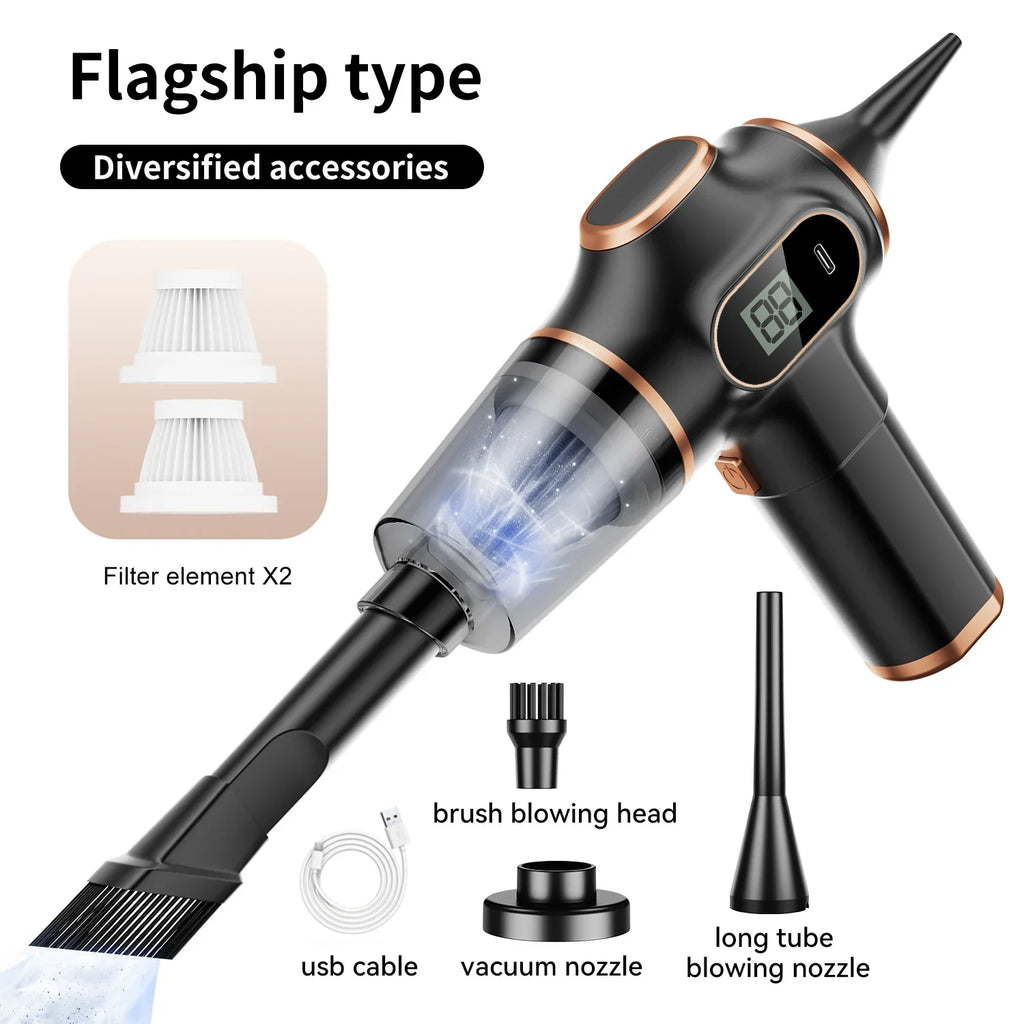 Portable Wireless Car Vacuum Cleaner – Handheld Cordless High-Suction Cleaner with HEPA Filter for Dust & Debris Removal