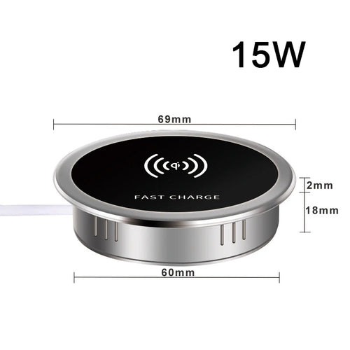 ClearDesk Fast Wireless Charging Pad – Qi-Compatible Smartphone Charger with Slim Minimal Design for Desk & Nightstand Use.