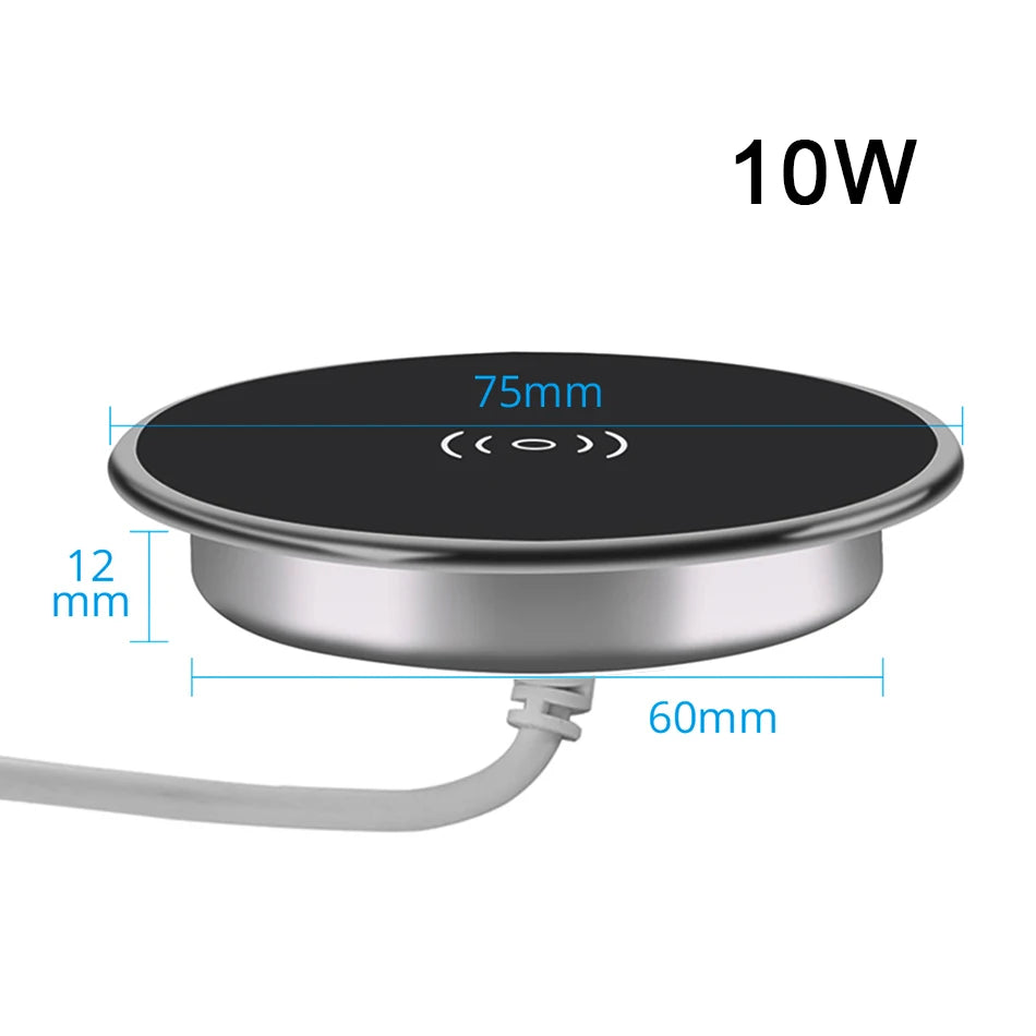 ClearDesk Fast Wireless Charging Pad – Qi-Compatible Smartphone Charger with Slim Minimal Design for Desk & Nightstand Use.