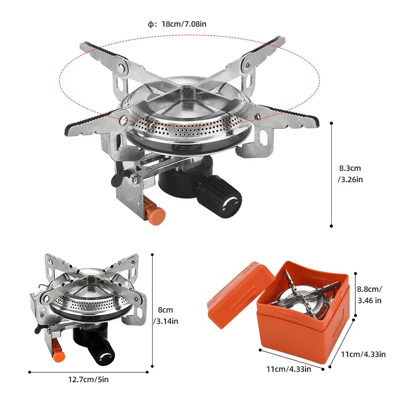 Pandatour Portable Windproof Camping Gas Stove – High Efficiency Outdoor Burner for Hiking, Camping, BBQ & Emergency Cooking