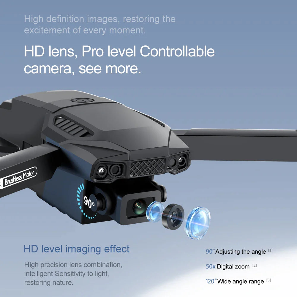 F198 Drone Professional Dual Camera With 1080P WIFI FPV HD Aerial Photography Wide Angle Brushless RC Foldable Quadcopter.