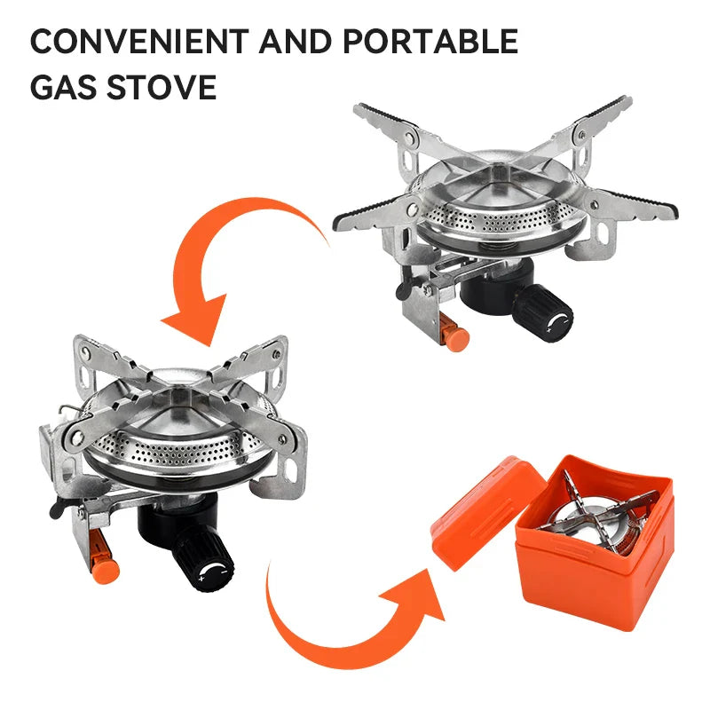 Pandatour Portable Windproof Camping Gas Stove – High Efficiency Outdoor Burner for Hiking, Camping, BBQ & Emergency Cooking