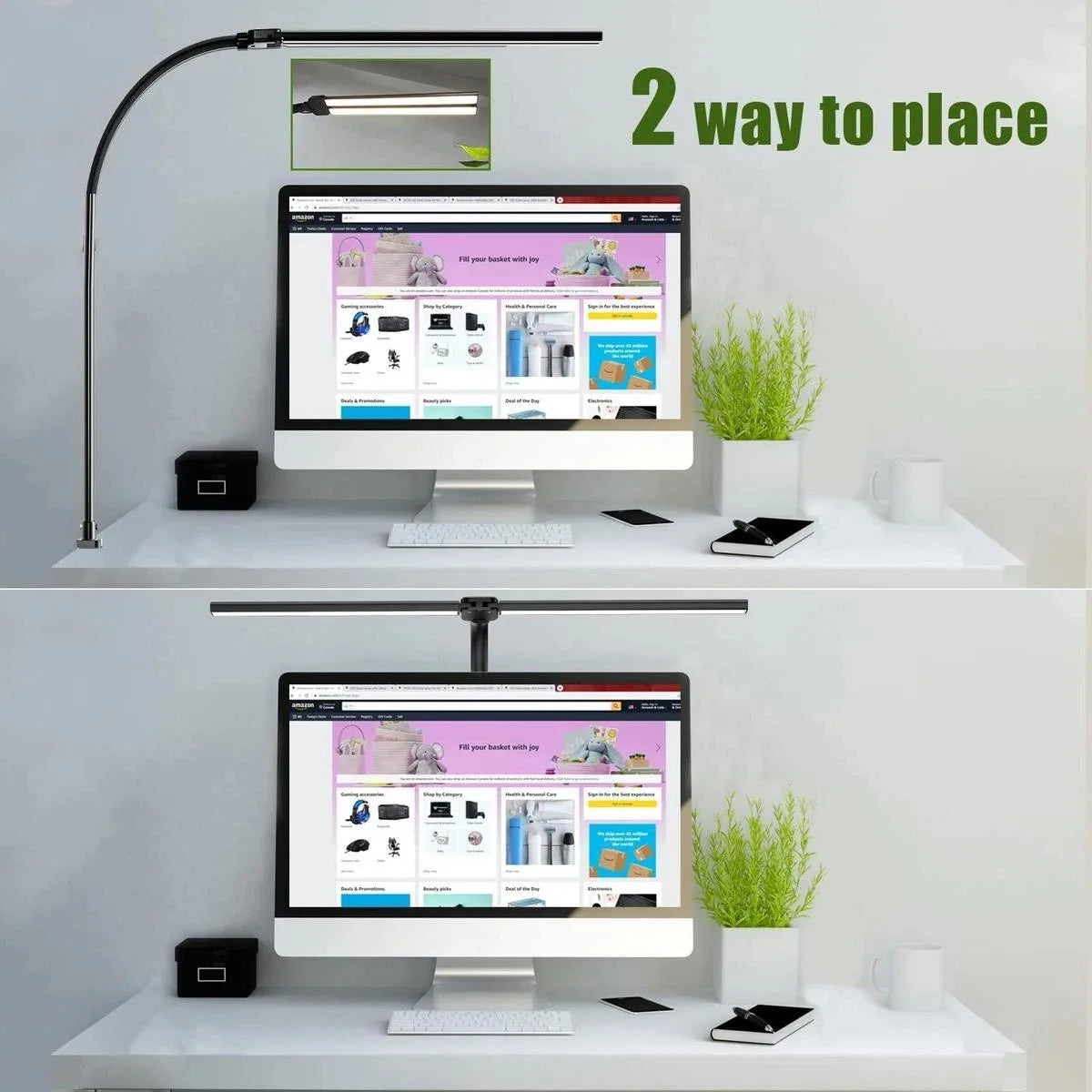 Smart Double-Head LED Desk Lamp – Adjustable Eye-Protection Lighting System for Comfortable Study, Work & Long Reading Sessions