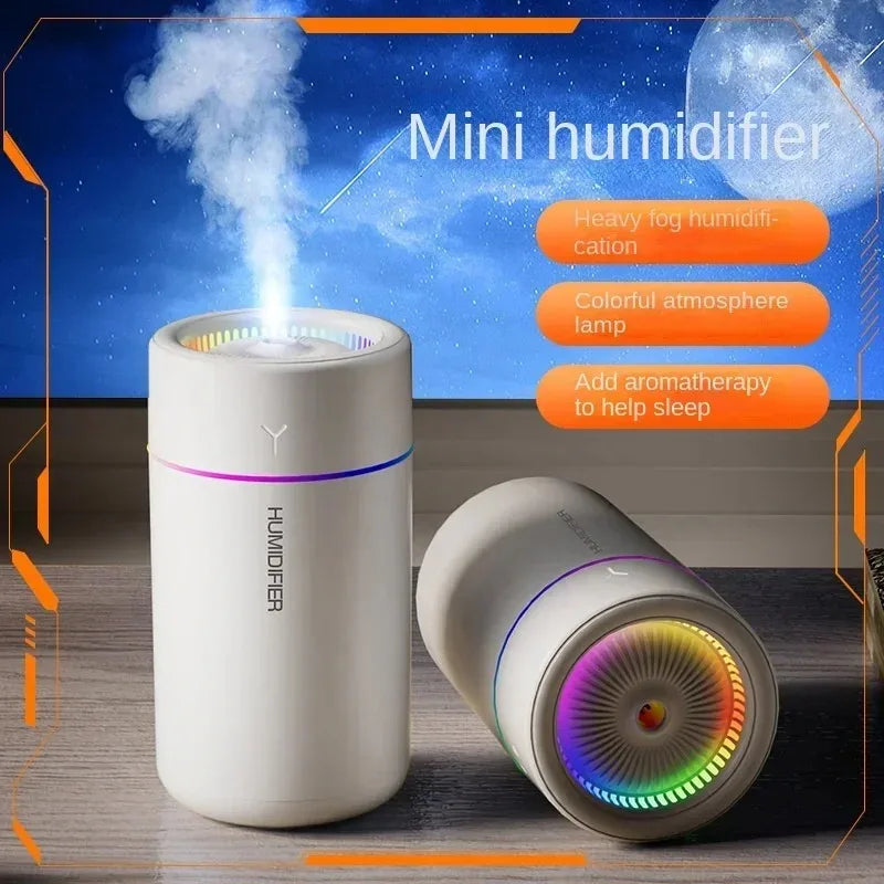Car Air Humidifier 280ML – Large Capacity USB Aroma Diffuser with LED Light for Car use.