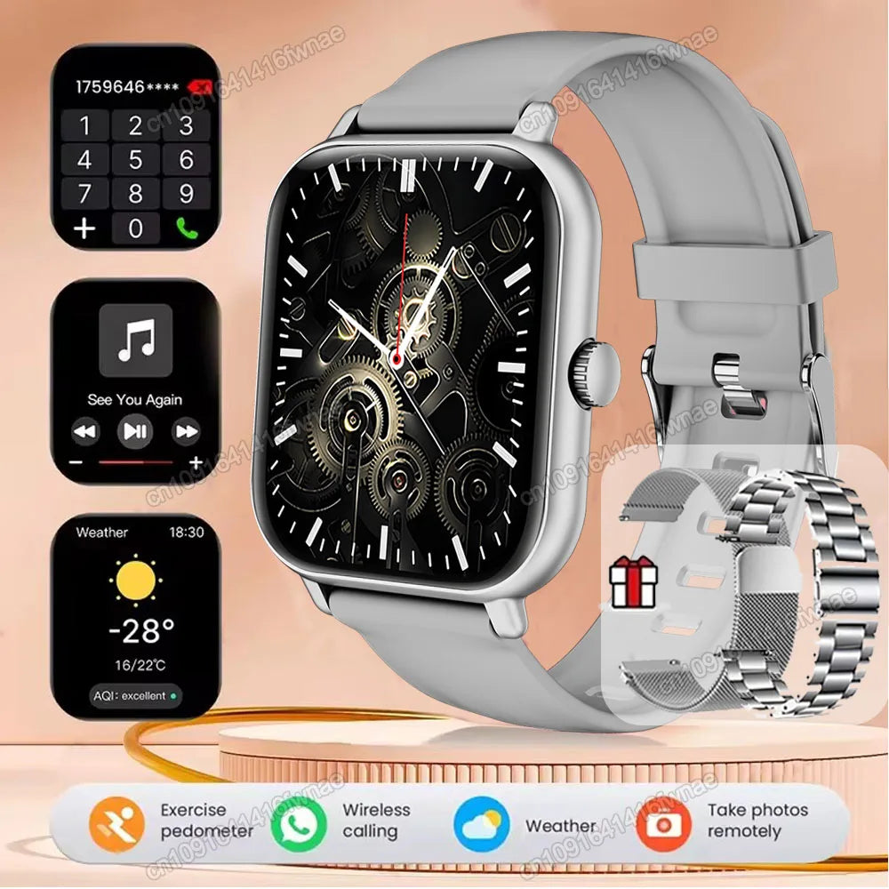 New Smart Watch 2.01 Inch HD Display Answer Make Call Message Preview Sport Modes smartwatch DIY Dial Weather Forecast Men Women