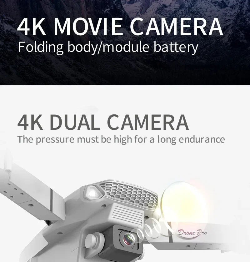 Foldable Drone 4K Single/Dual Camera WiFi FPV RC Quadcopter