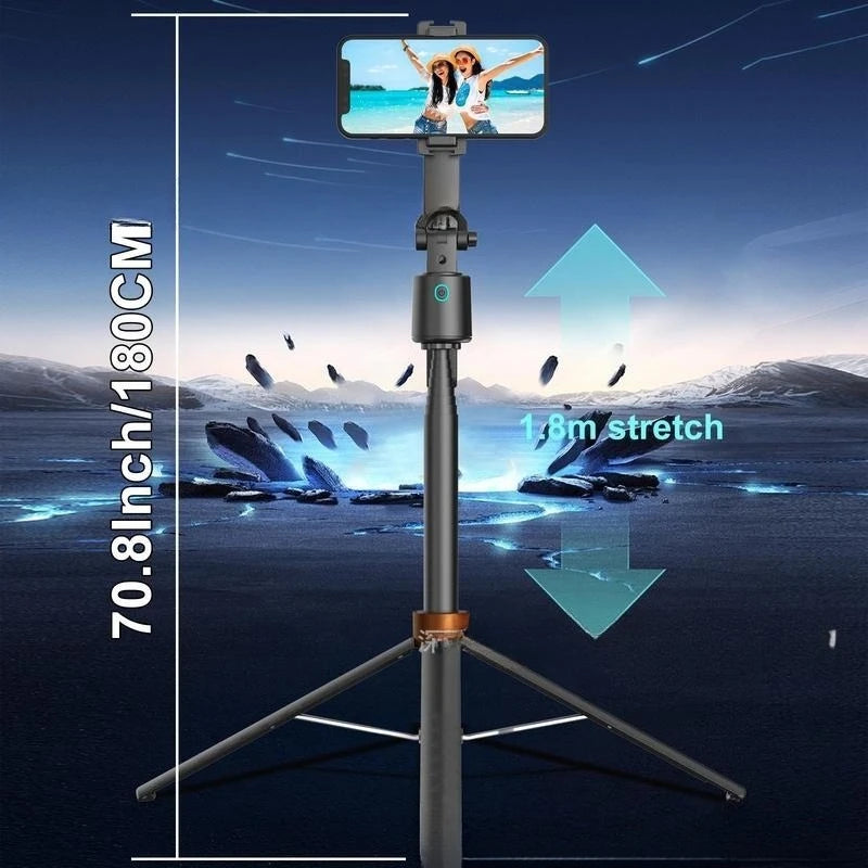 TrackShot AI Smart Tripod – Intelligent Auto Face Tracking Phone Stand with LED Fill Lights for Professional Content Creation