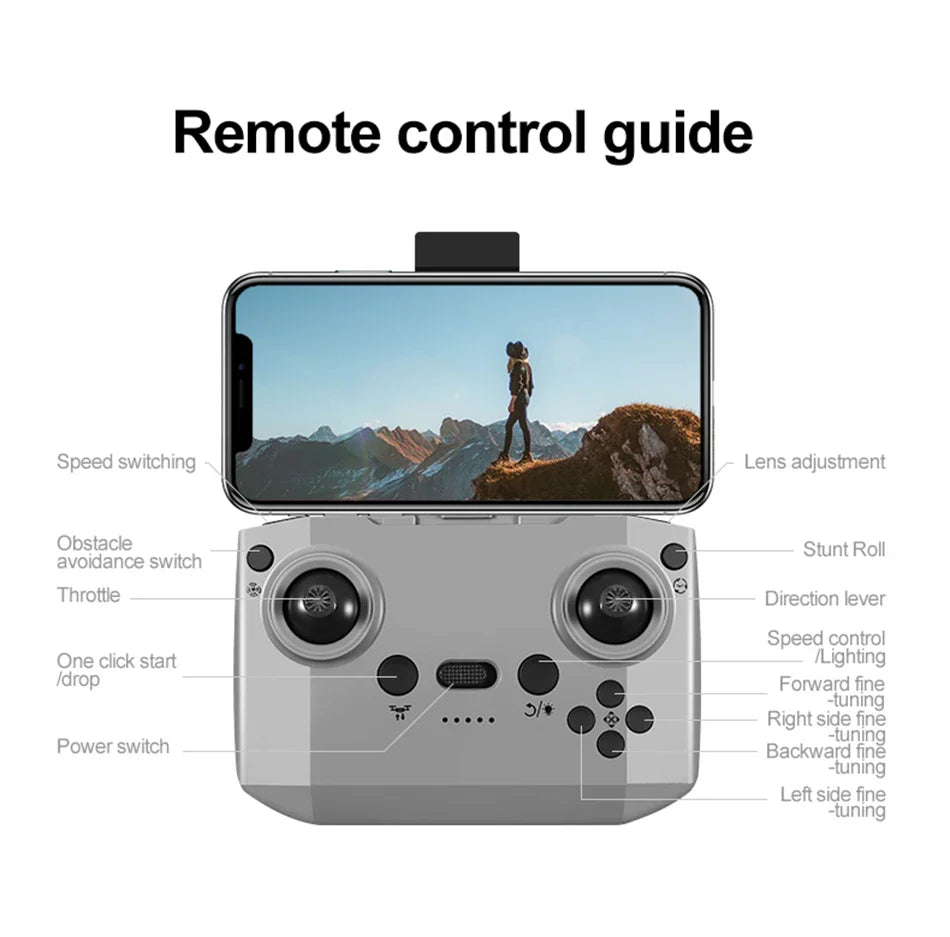 GT3 Drone 8K HD Dual Cameras 180° FPV 5G WIFI Brushless Motors Intelligence Obstacle Avoidance Foldable Quadcopters.