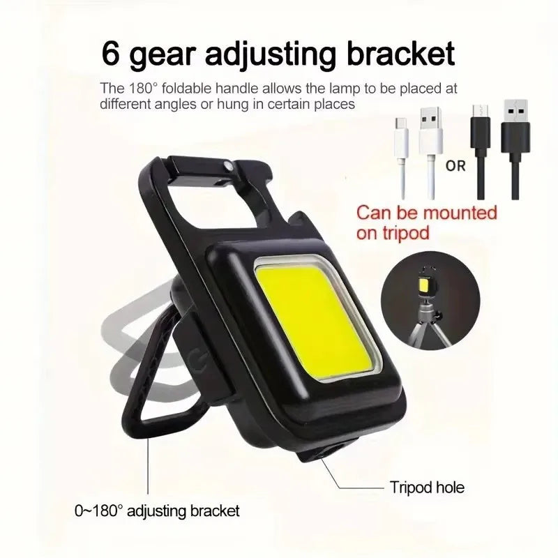 Ultra Bright Mini LED Keychain Flashlight – Portable Pocket Torch with Key Ring, USB Rechargeable Emergency Light for Travel & Outdoor Use