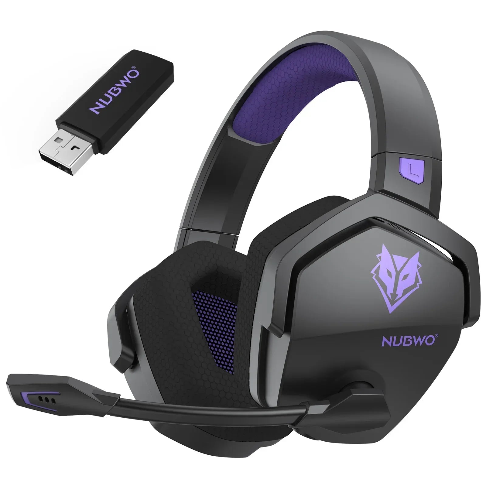 NUBWO G06 Wireless Gaming Headset 2.4GHz Bluetooth 5.3 with Mic 50mm Drivers