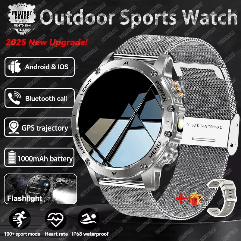 2025 1000mAh Super Capacity Battery Adult Men Smart Watch 1.7-inch Large Screen Bluetooth Call IP68 Waterproof SmartWatch Sports