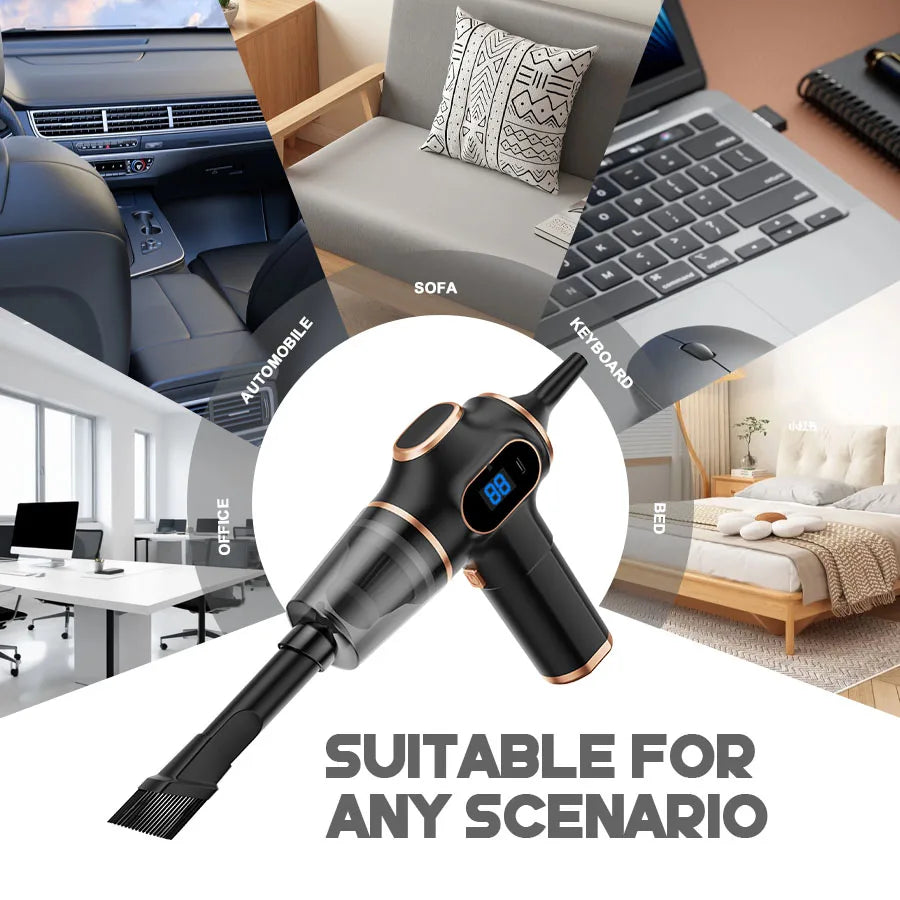 Portable Wireless Car Vacuum Cleaner – Handheld Cordless High-Suction Cleaner with HEPA Filter for Dust & Debris Removal