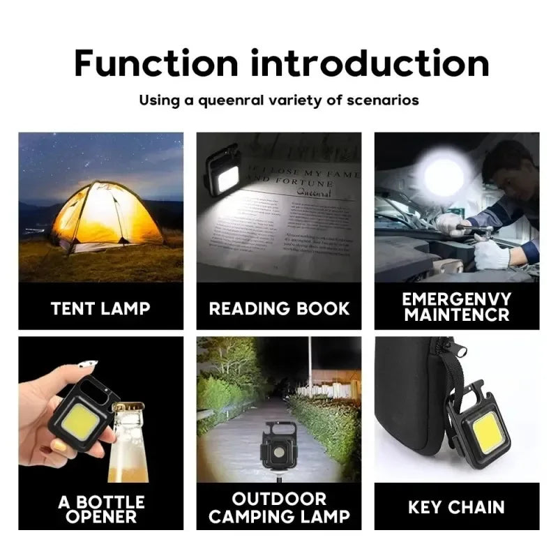 Ultra Bright Mini LED Keychain Flashlight – Portable Pocket Torch with Key Ring, USB Rechargeable Emergency Light for Travel & Outdoor Use