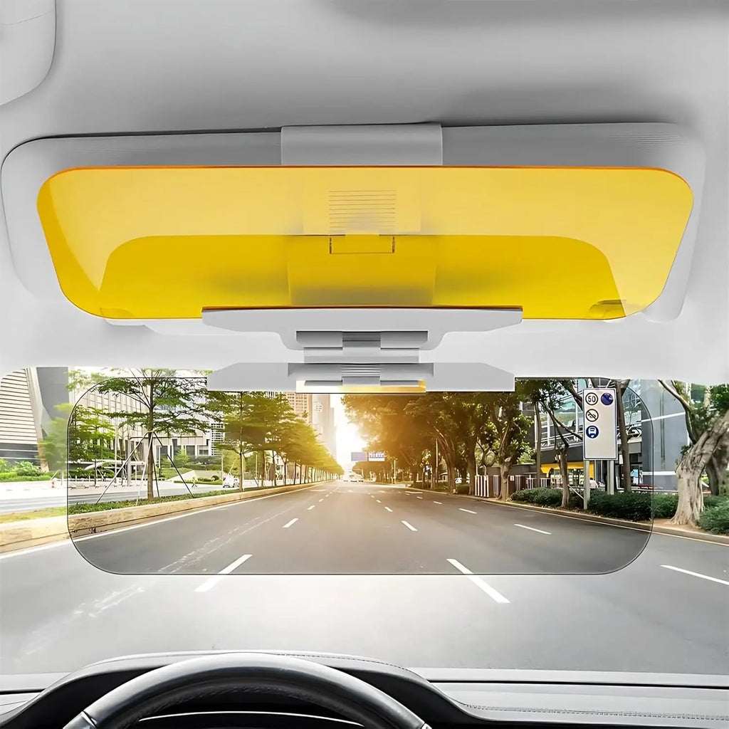 ClearDrive Day & Night Visor Shield – Anti-Glare HD Sun Visor for Car with Enhanced Driving Visibility & Eye Protection.