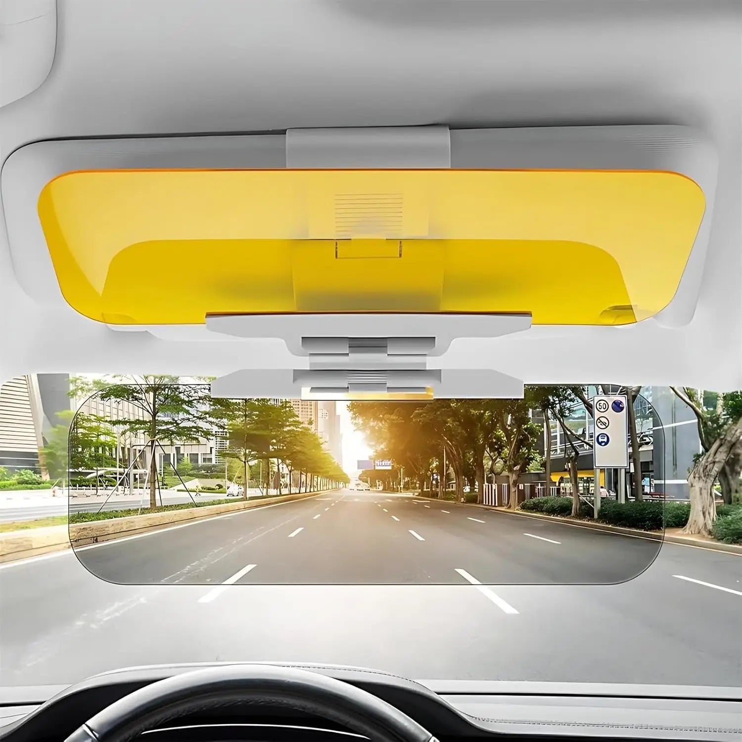 ClearDrive Day & Night Visor Shield – Anti-Glare HD Sun Visor for Car with Enhanced Driving Visibility & Eye Protection.