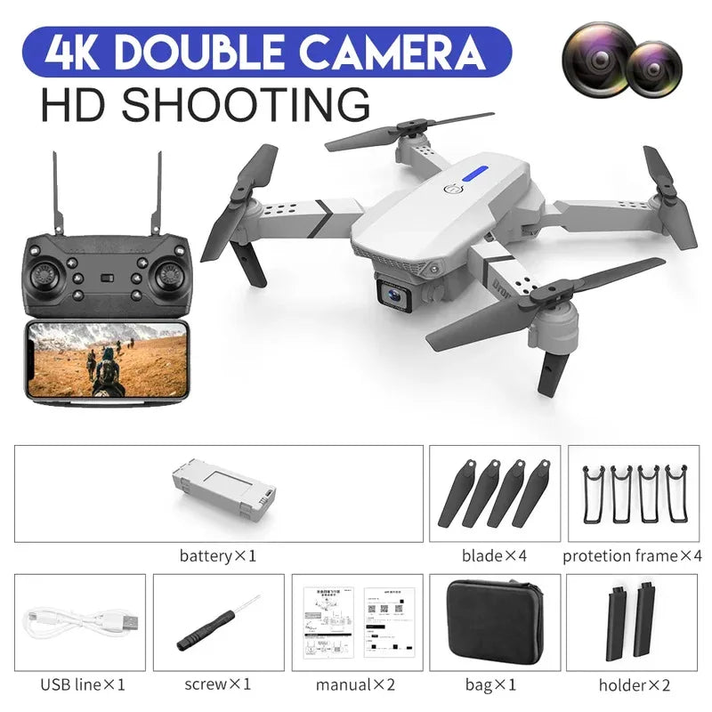 Foldable Drone 4K Single/Dual Camera WiFi FPV RC Quadcopter