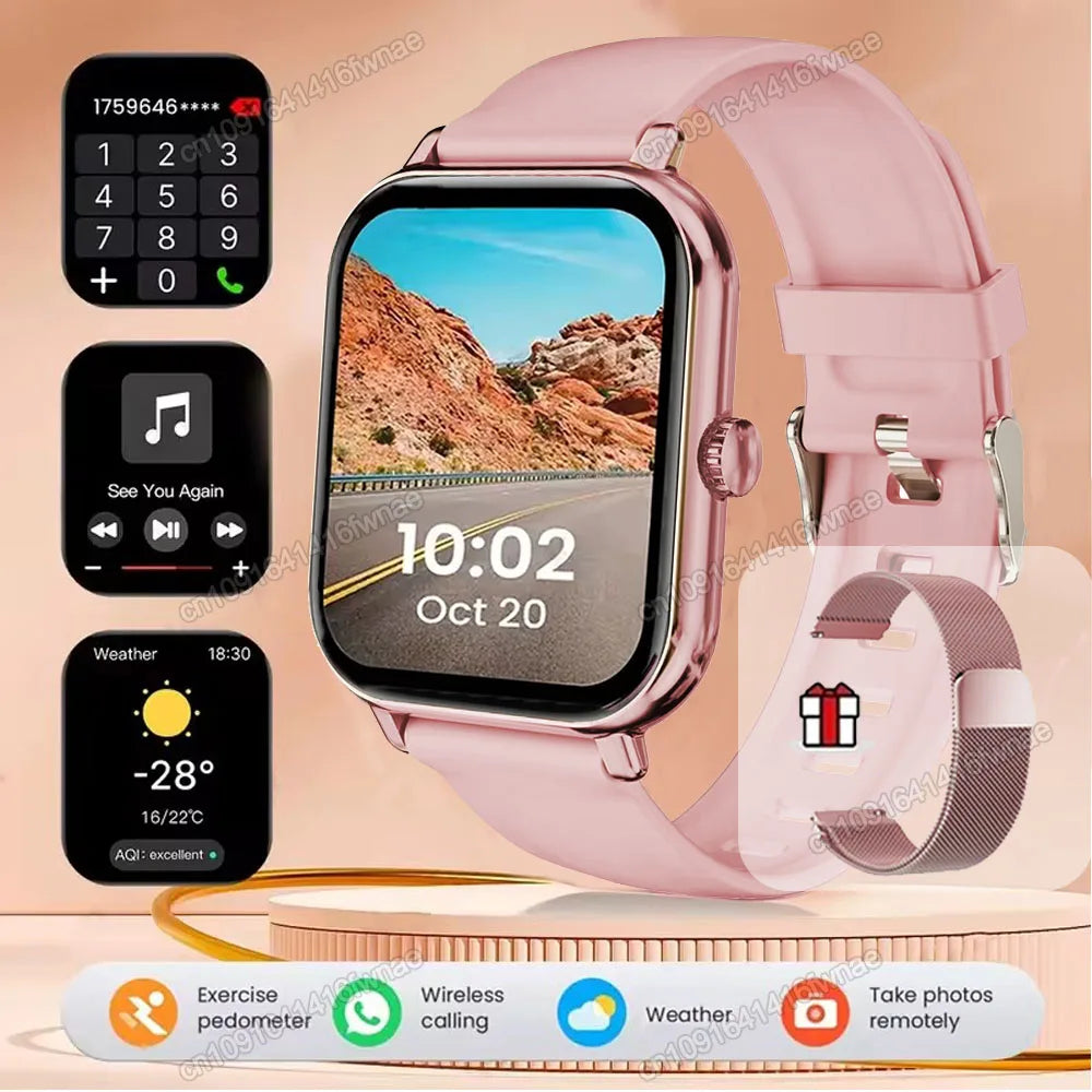 New Smart Watch 2.01 Inch HD Display Answer Make Call Message Preview Sport Modes smartwatch DIY Dial Weather Forecast Men Women