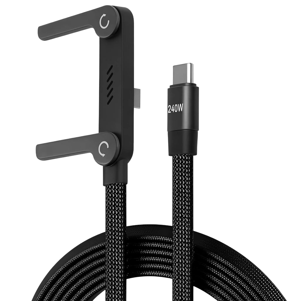 Invisible Holder Charger Cable with Phone Stand - 240W Super Fast Charging.