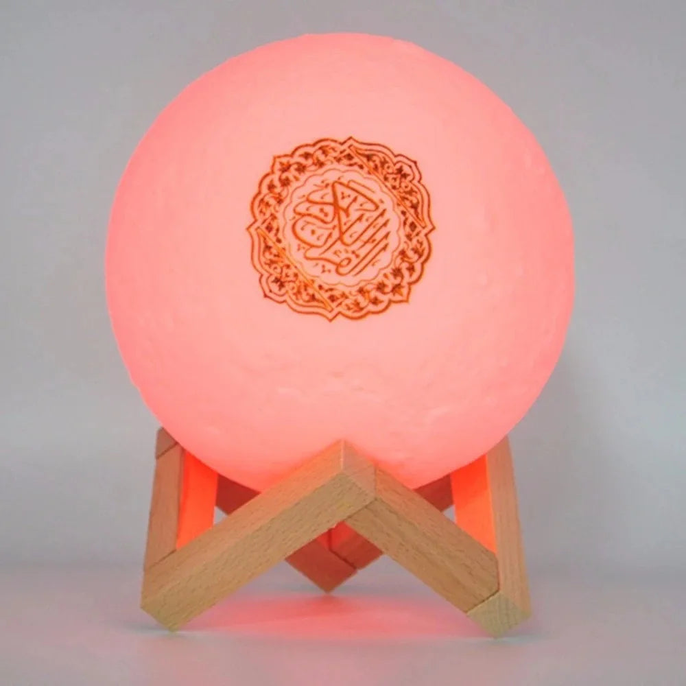 Quran Azan Night Light Speaker – LED Ambient Lamp with Wireless Bluetooth Audio & Prayer Adhan Sound