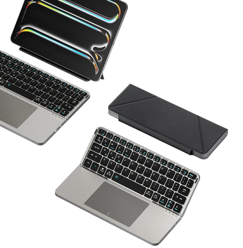 TouchFold Wireless Keyboard for iPad, Mobile & Laptop(Built-in Touchpad Control)