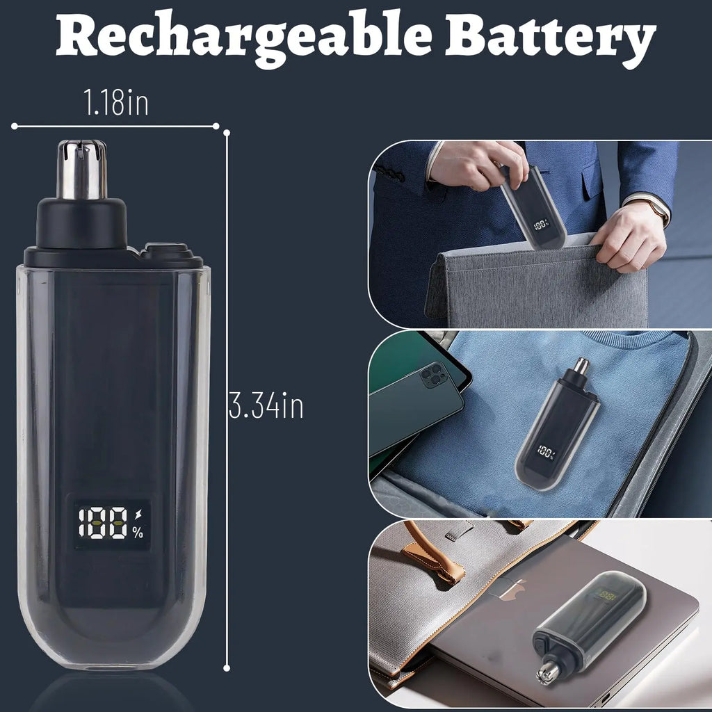 USB Rechargeable Nose Hair Trimmer(Precision Grooming for Nose, Ears, Eyebrows &amp; Facial Hair)