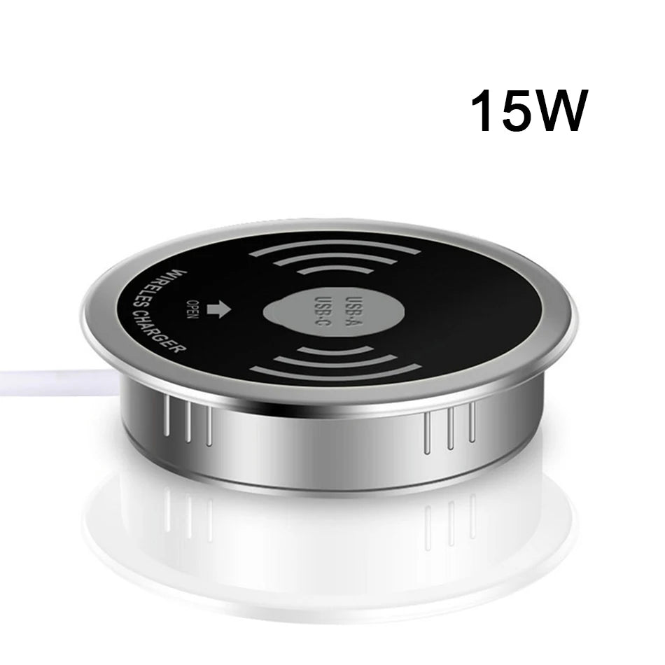 ClearDesk Fast Wireless Charging Pad – Qi-Compatible Smartphone Charger with Slim Minimal Design for Desk & Nightstand Use.