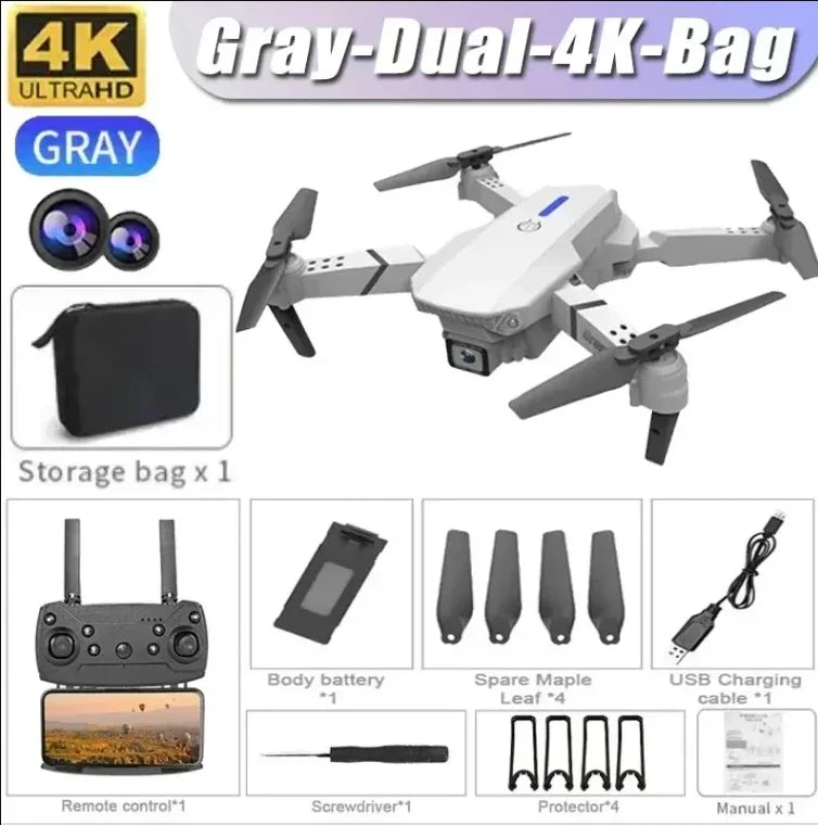 Foldable Drone 4K Single/Dual Camera WiFi FPV RC Quadcopter
