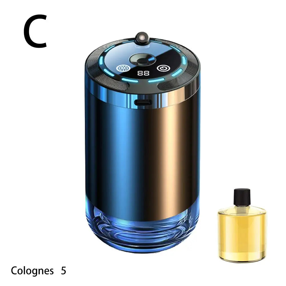 Smart Car Air Freshener – Rechargeable Automatic Fragrance Diffuser with 5 Intensity Levels, Adjustable Scent Control for Vehicle Interior