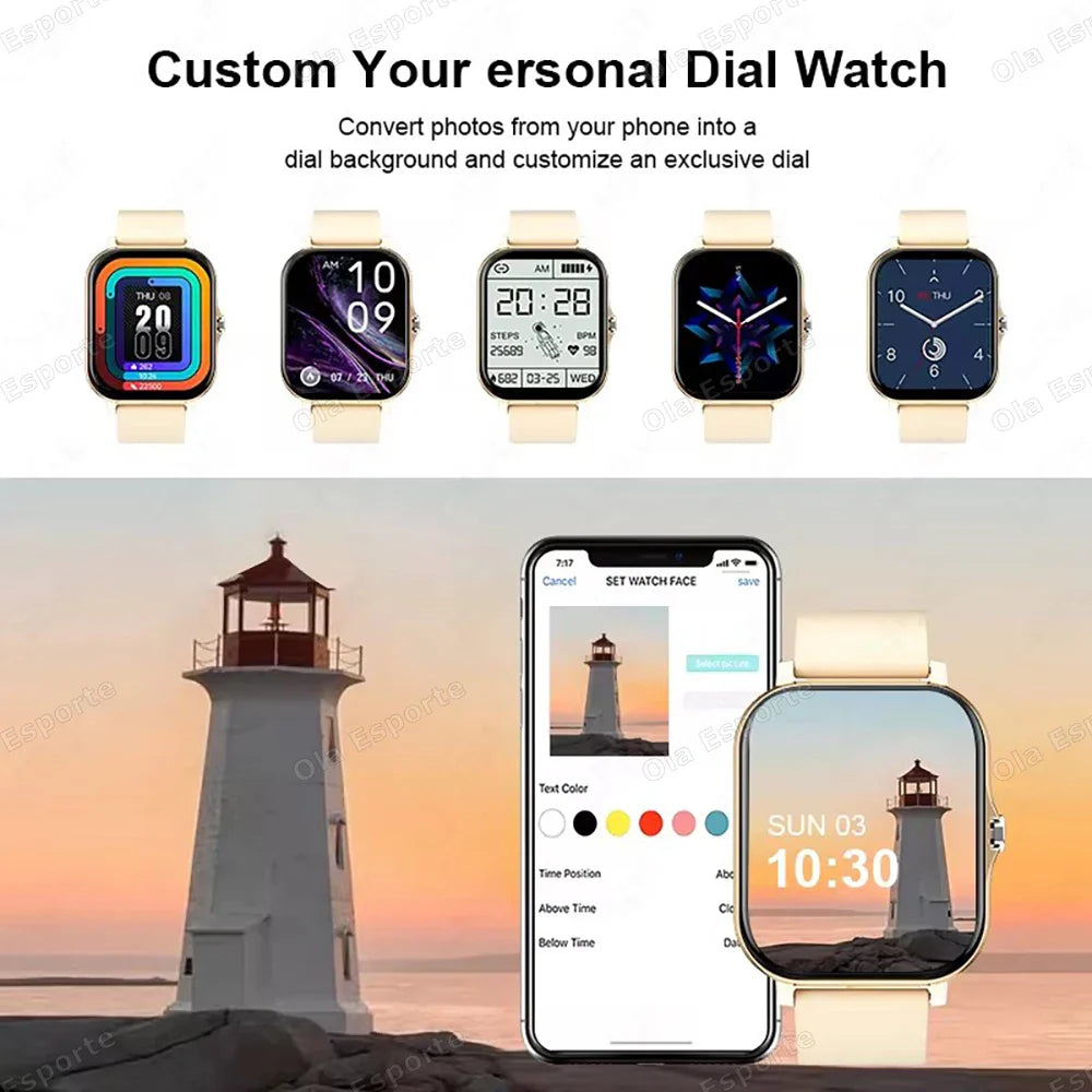 New Smart Watch 2.01 Inch HD Display Answer Make Call Message Preview Sport Modes smartwatch DIY Dial Weather Forecast Men Women