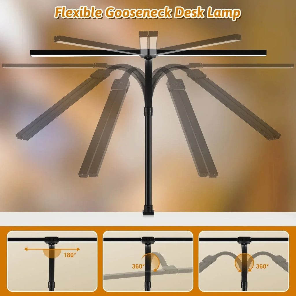 Smart Double-Head LED Desk Lamp – Adjustable Eye-Protection Lighting System for Comfortable Study, Work & Long Reading Sessions