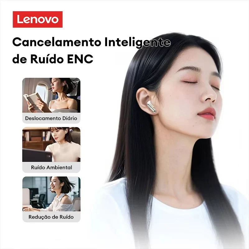 Lenovo LE208 TWS Leather Wireless Earphones – ENC Noise Reduction & Gaming Mode