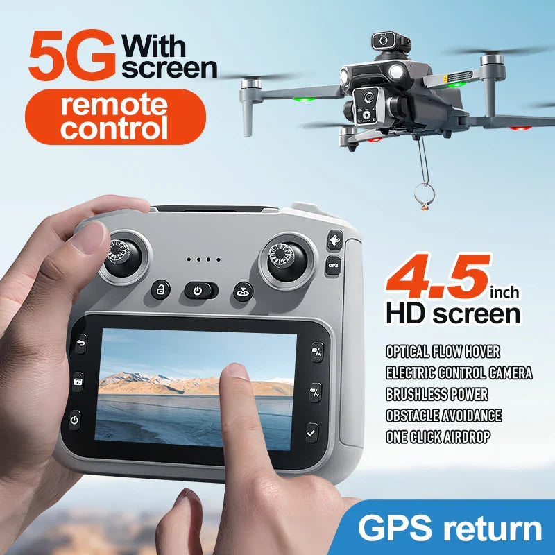 K19 Max Drone Professional 8K Camera Aerial FPV Brush Avoiding Obstacle ith Large Screen Remote Control Folding Drone.