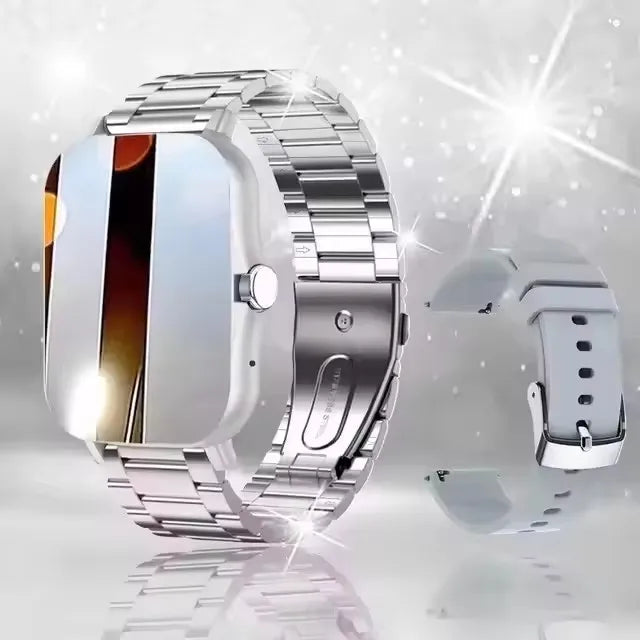 Smart watch with full touch screen, call, message reminder, music control and other functions, compatible with iPhone/android mo