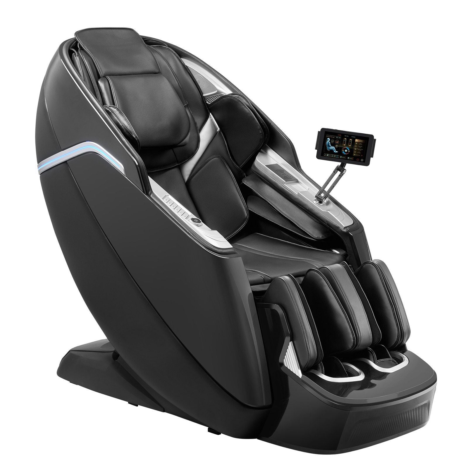 VEVOR Dual-Core 4D+3D Full Body Massage Chair, with Extended SL Track, Deep Yoga Stretch, Electric Extendable Footrest, TFT, AI Voice Control, Heat, Airbags, Armrest Controls, Wheels
