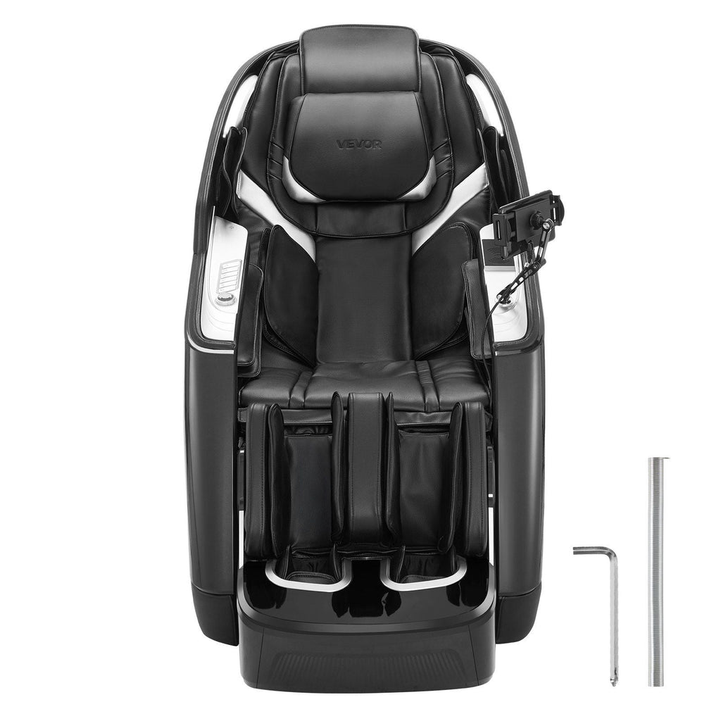 VEVOR Dual-Core 4D+3D Full Body Massage Chair, with Extended SL Track, Deep Yoga Stretch, Electric Extendable Footrest, TFT, AI Voice Control, Heat, Airbags, Armrest Controls, Wheels