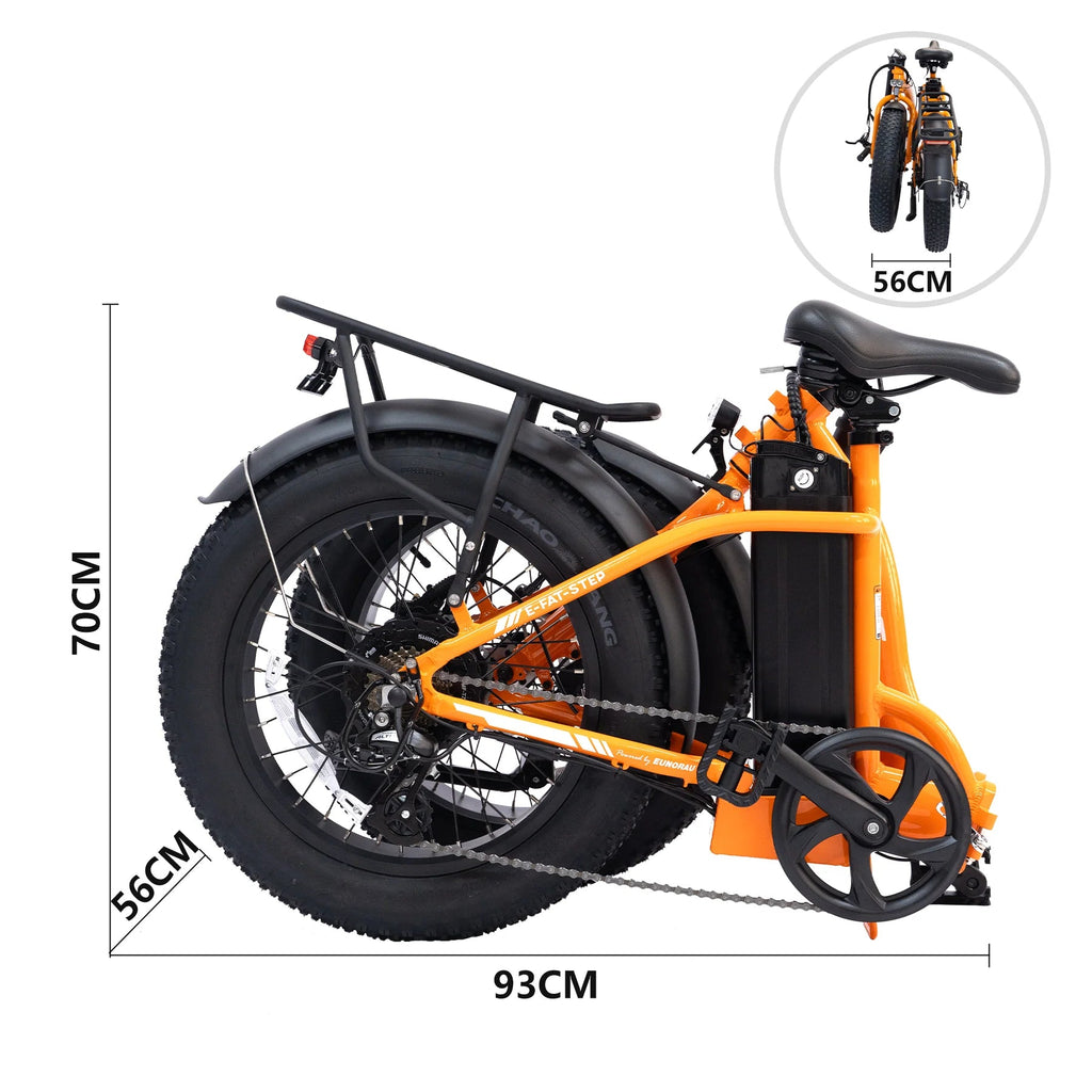 Eunorau E-FAT-STEP Adjustable Stem High Capacity Battery Fat Tire Folding Ebike